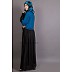 Dual colored embroidered abaya